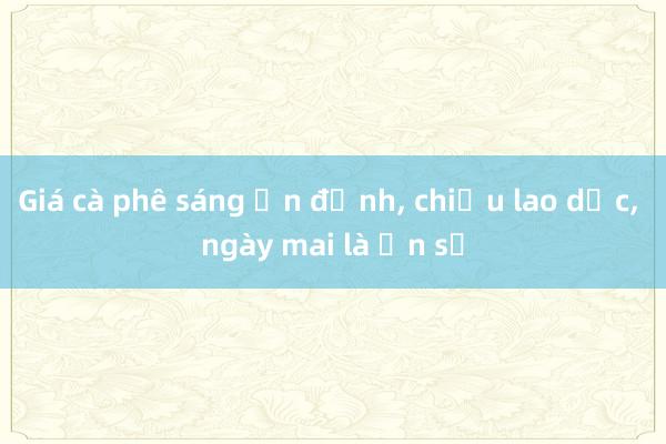 Giá cà phê sáng ổn định， chiều lao dốc， ngày mai là ẩn số